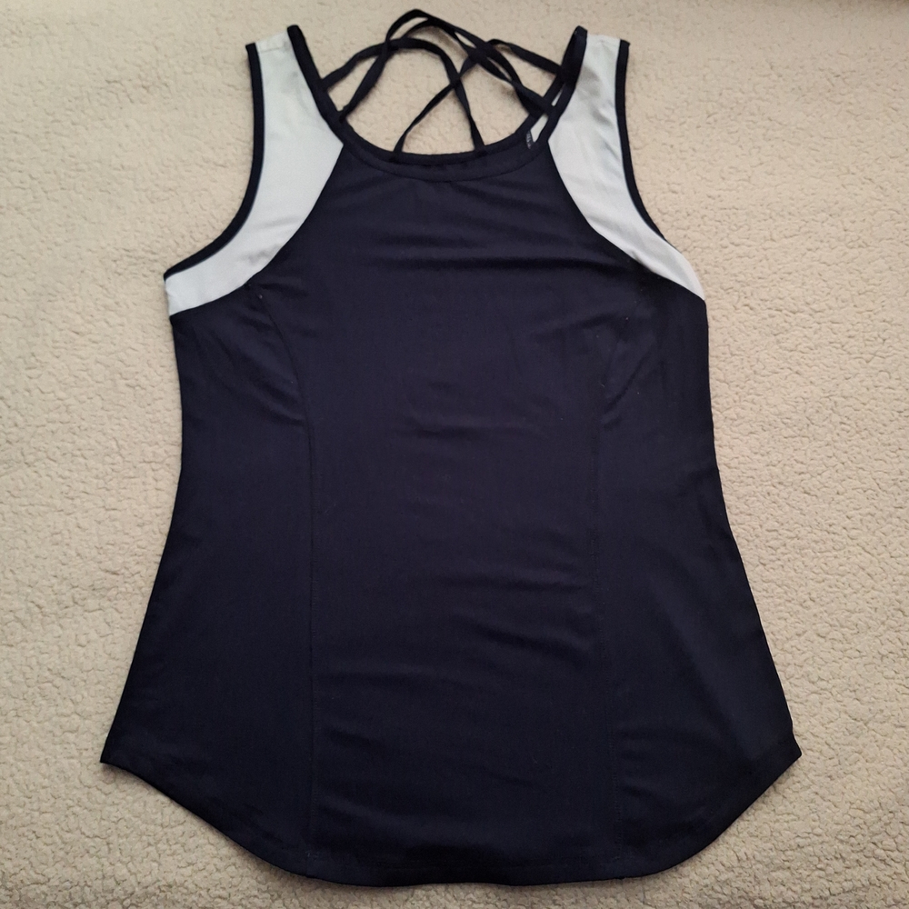 Cato Navy and White Strappy Tank Top